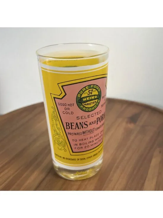 Vintage Pop Art Georges Briard Heinz Baked Beans and Pork Label Beverage Glass - Picture 13 of 13